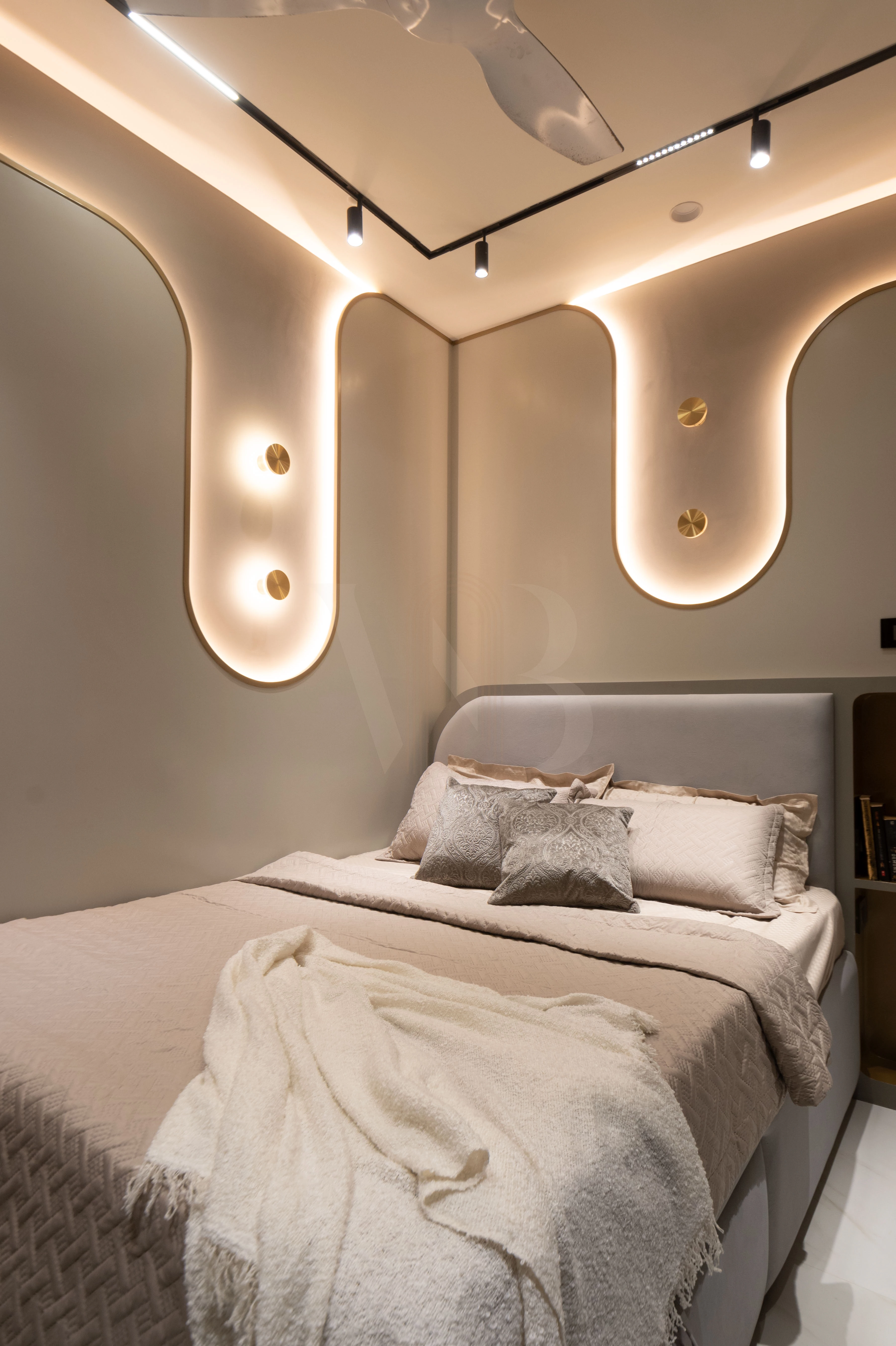 Bedroom false ceiling and cove lighting
