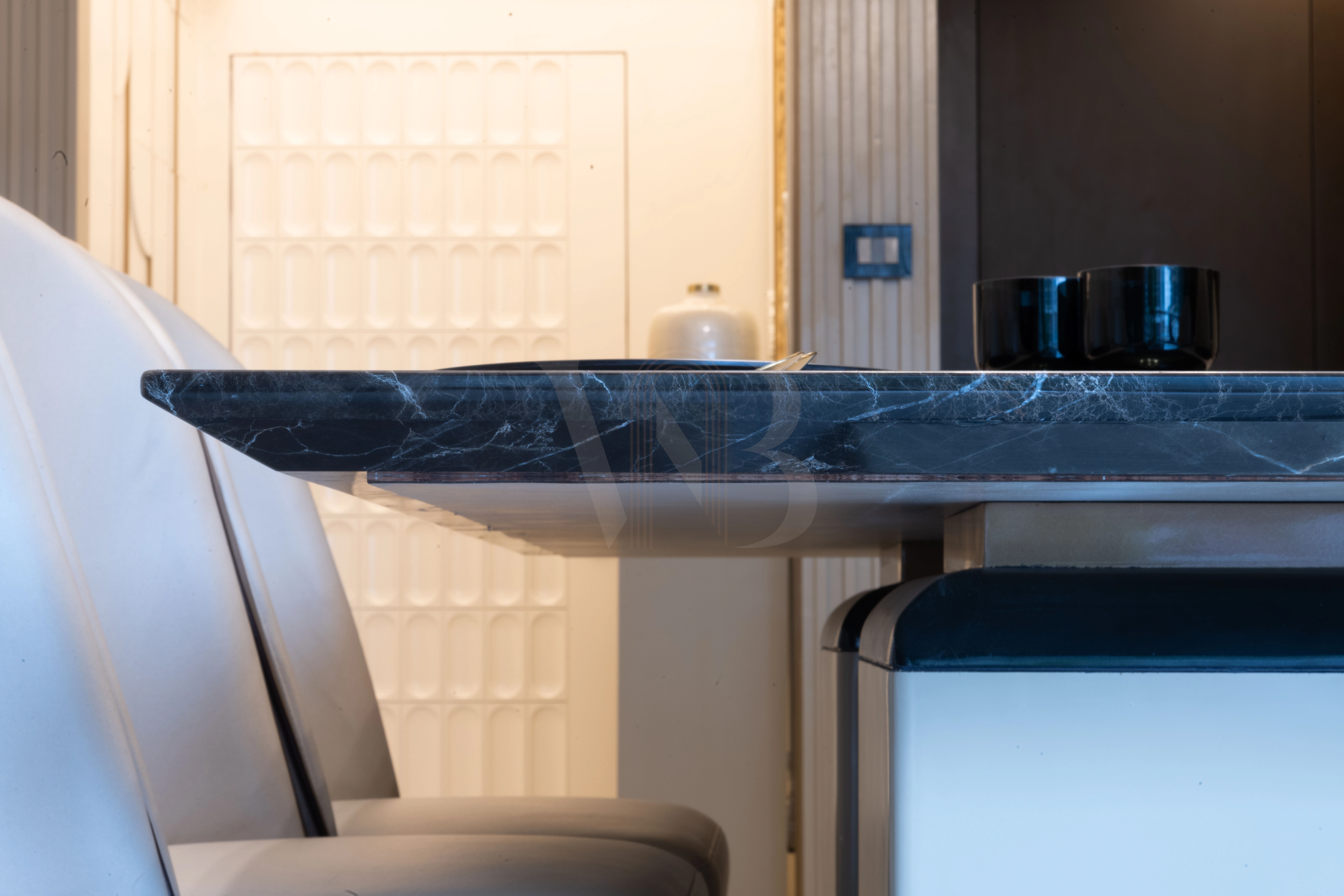 Dining chair fabric and upholstery detailing