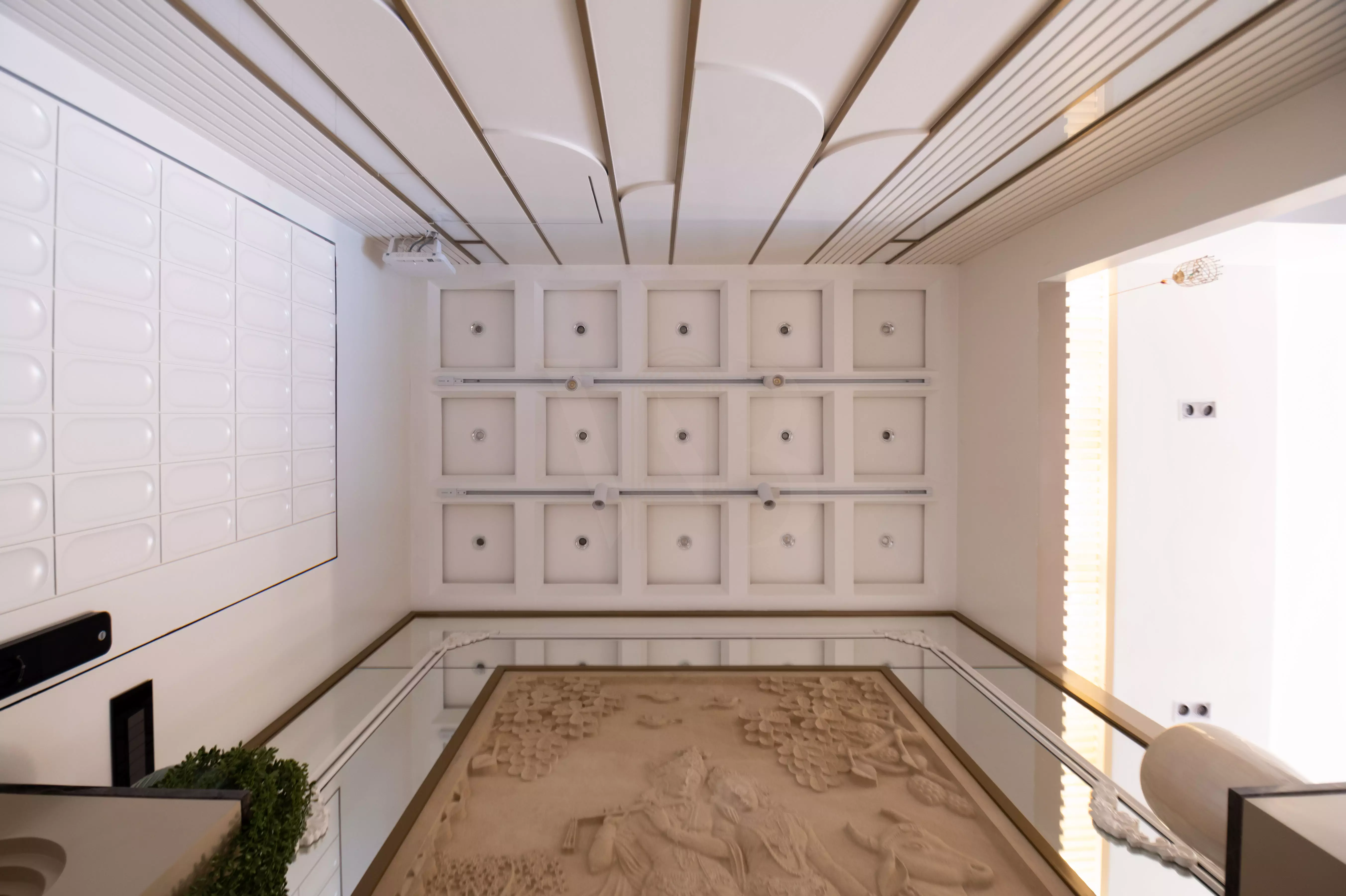 Luxury entrance lobby overview with custom paneling