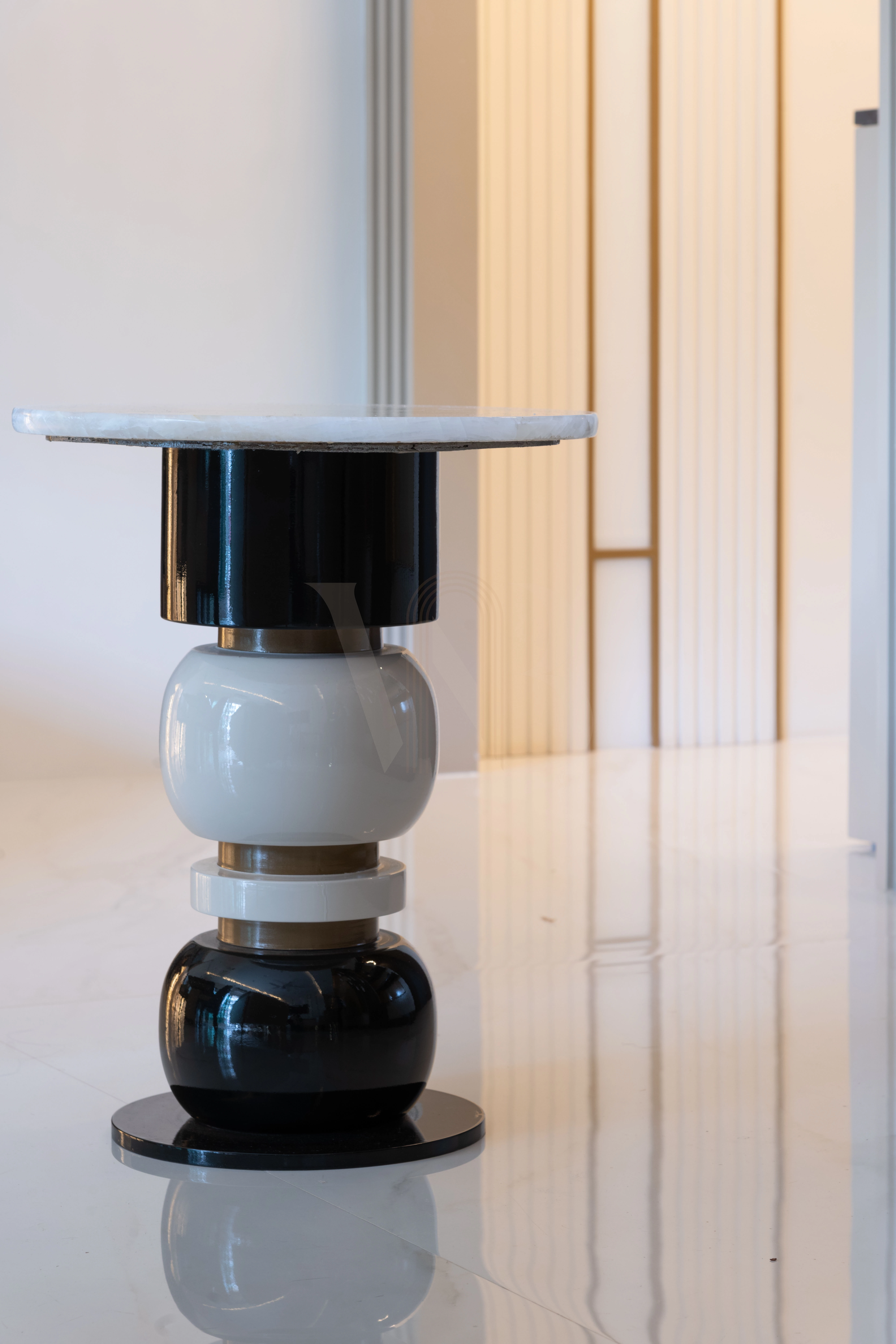 Marble top center table and luxury decor styling
