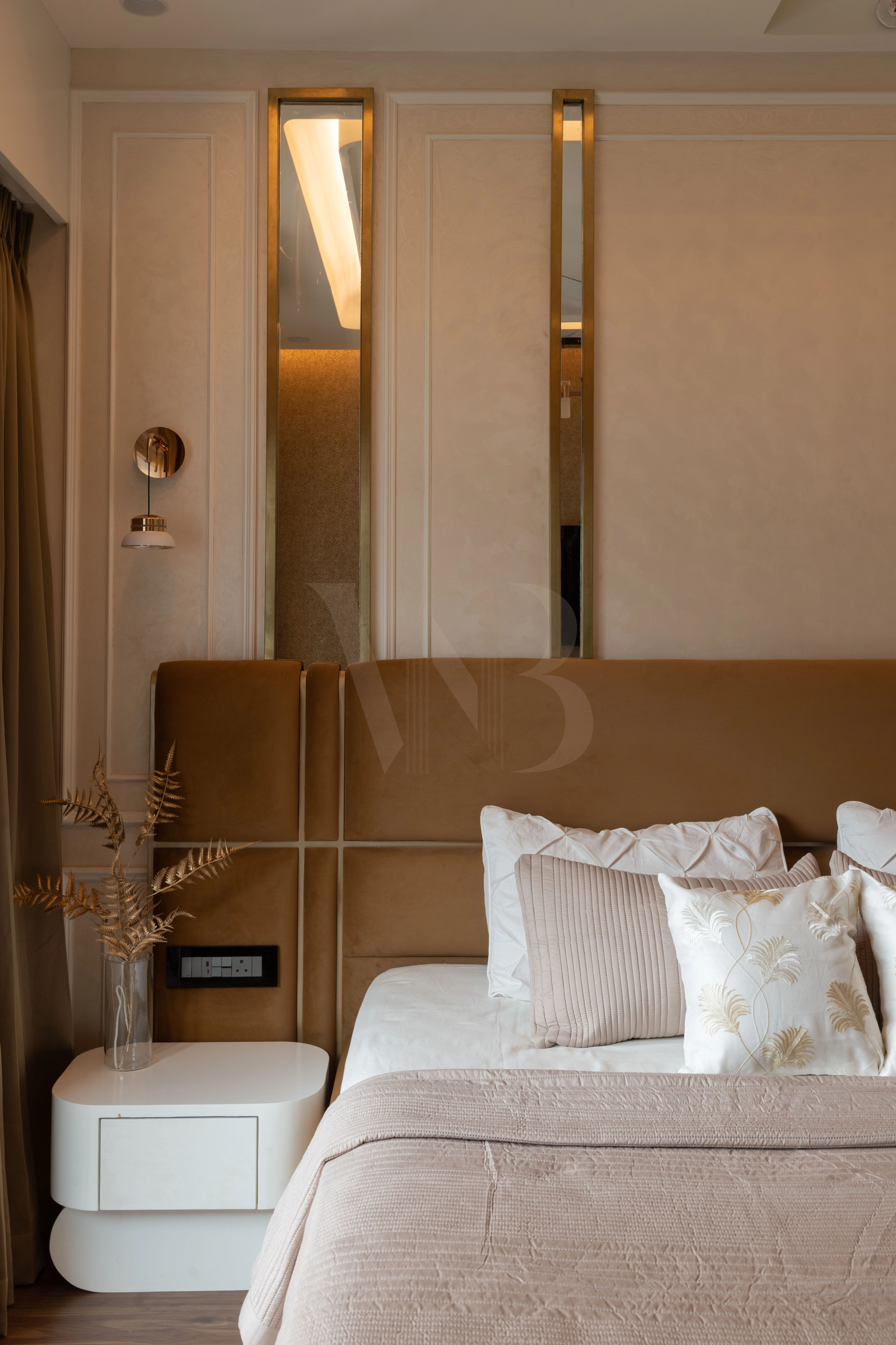 Minimalist bedside table styling