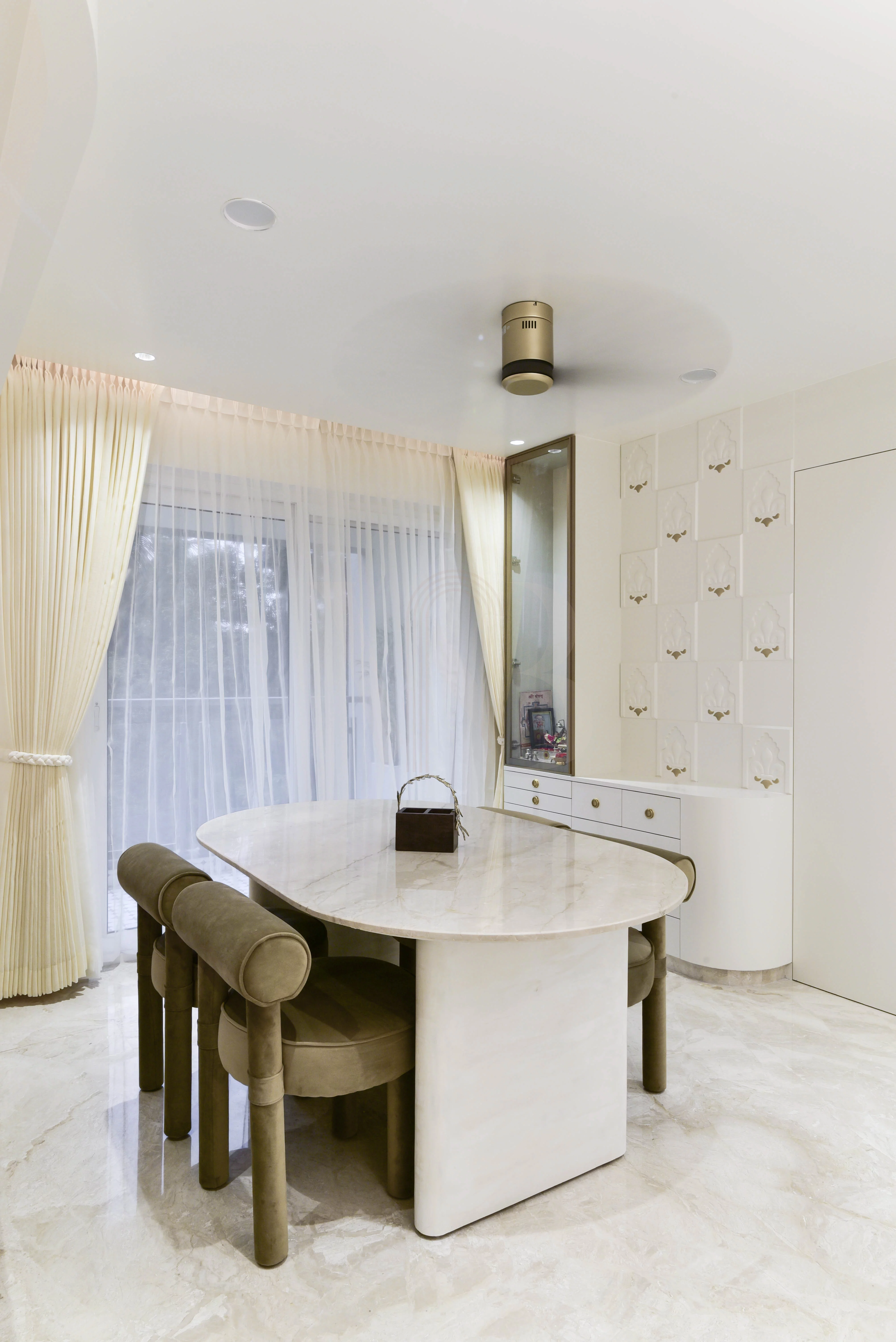 Minimalist dining space overview
