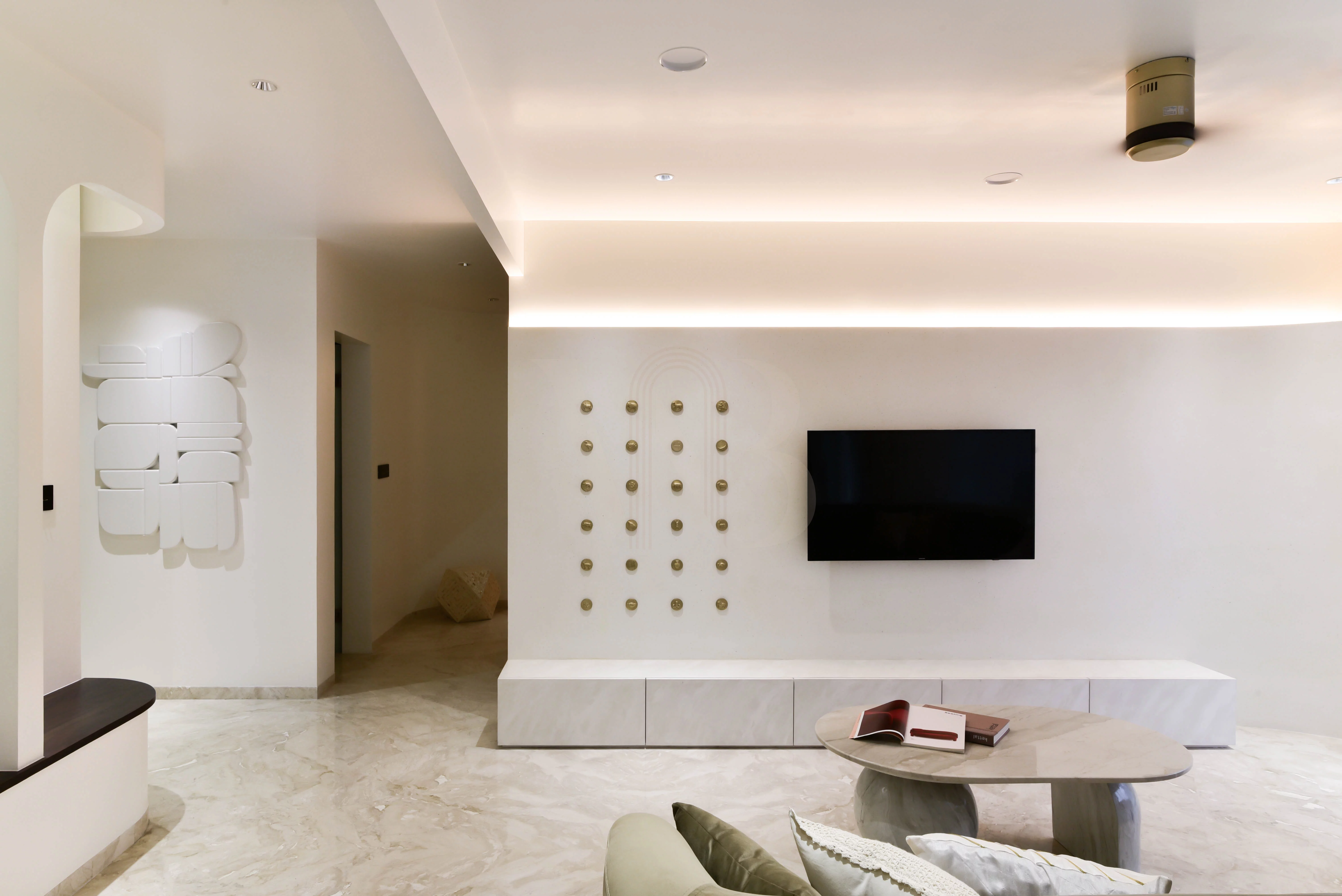 Bespoke TV unit with soft backlighting