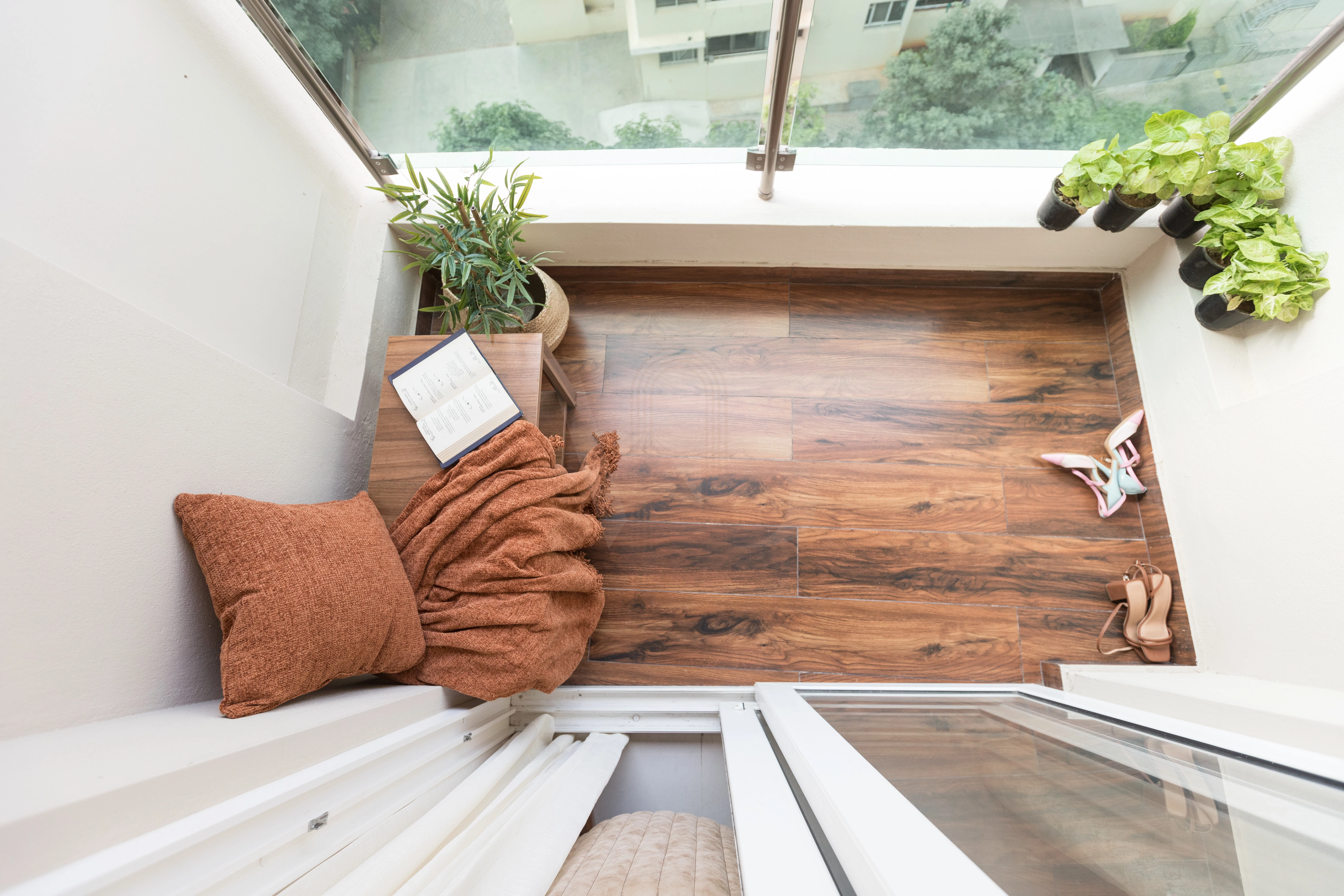 Deck greenery and urban open-air view