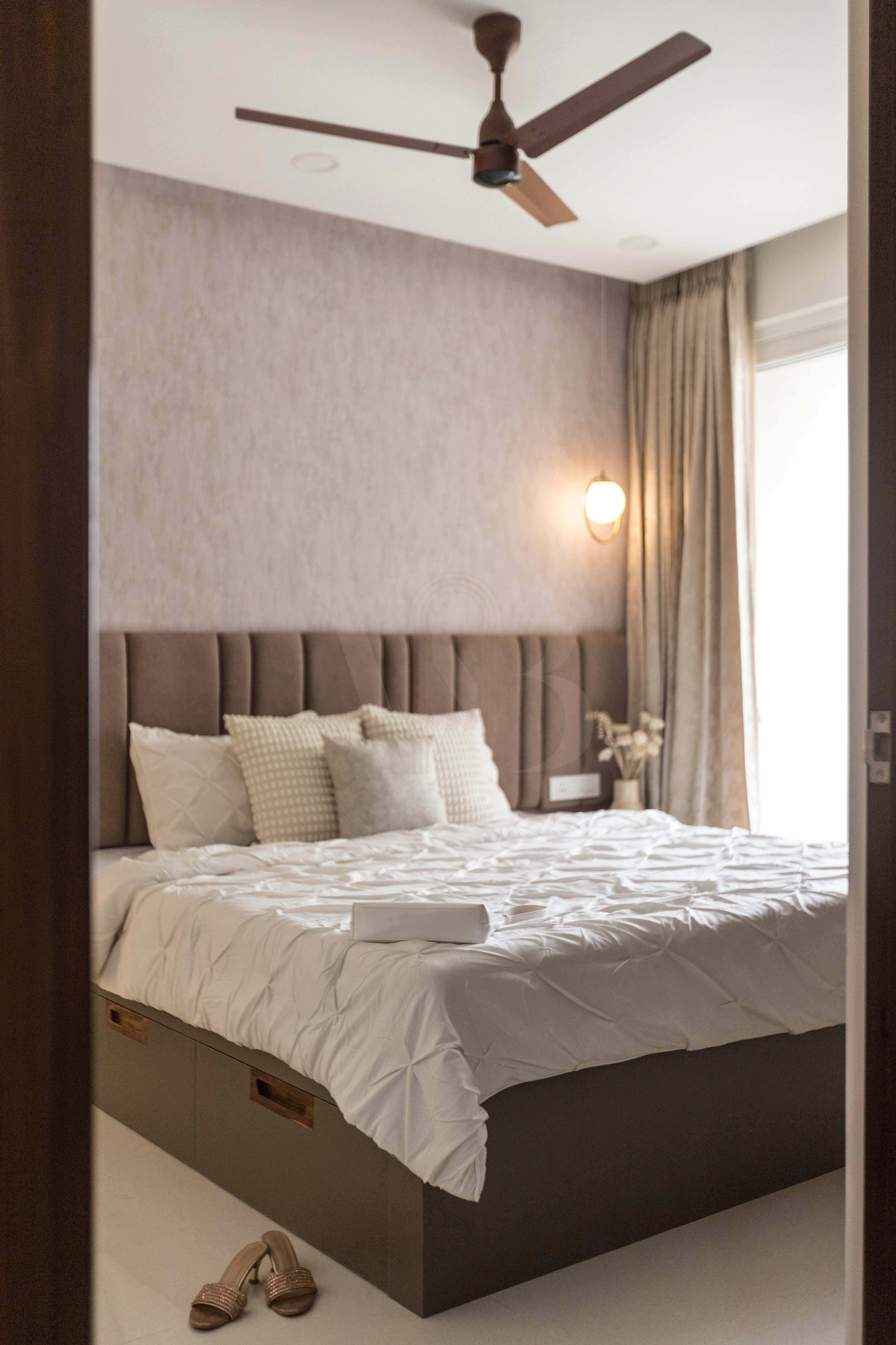 Luxurious soft bedroom furnishings and linen